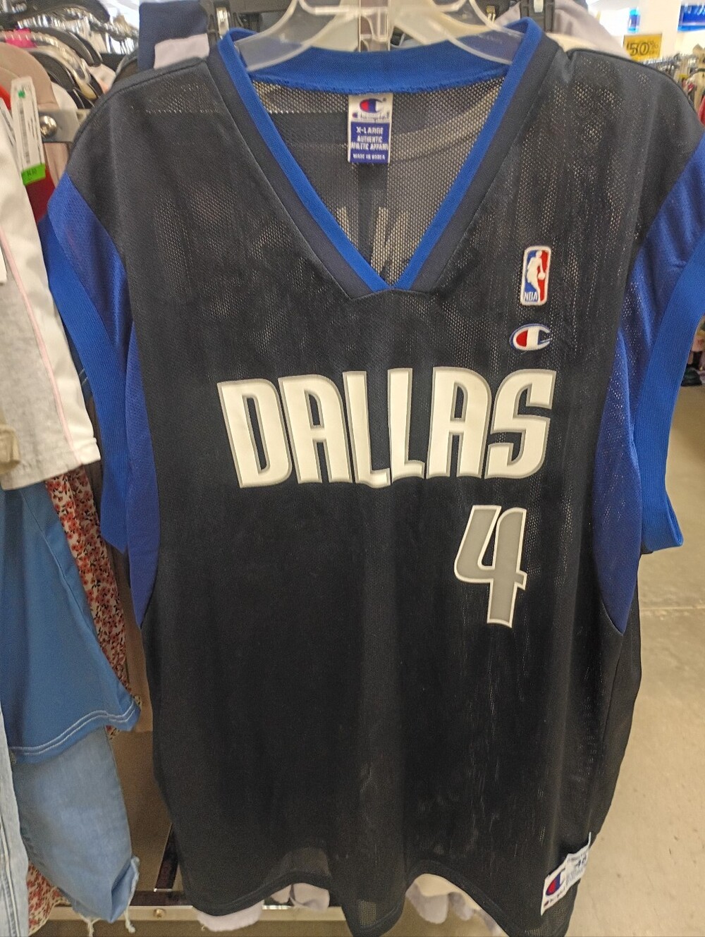 Champion Dallas #4 Vintage NBA Mesh Jersey - Black & Blue